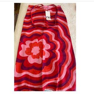 Zara pink floral skirt